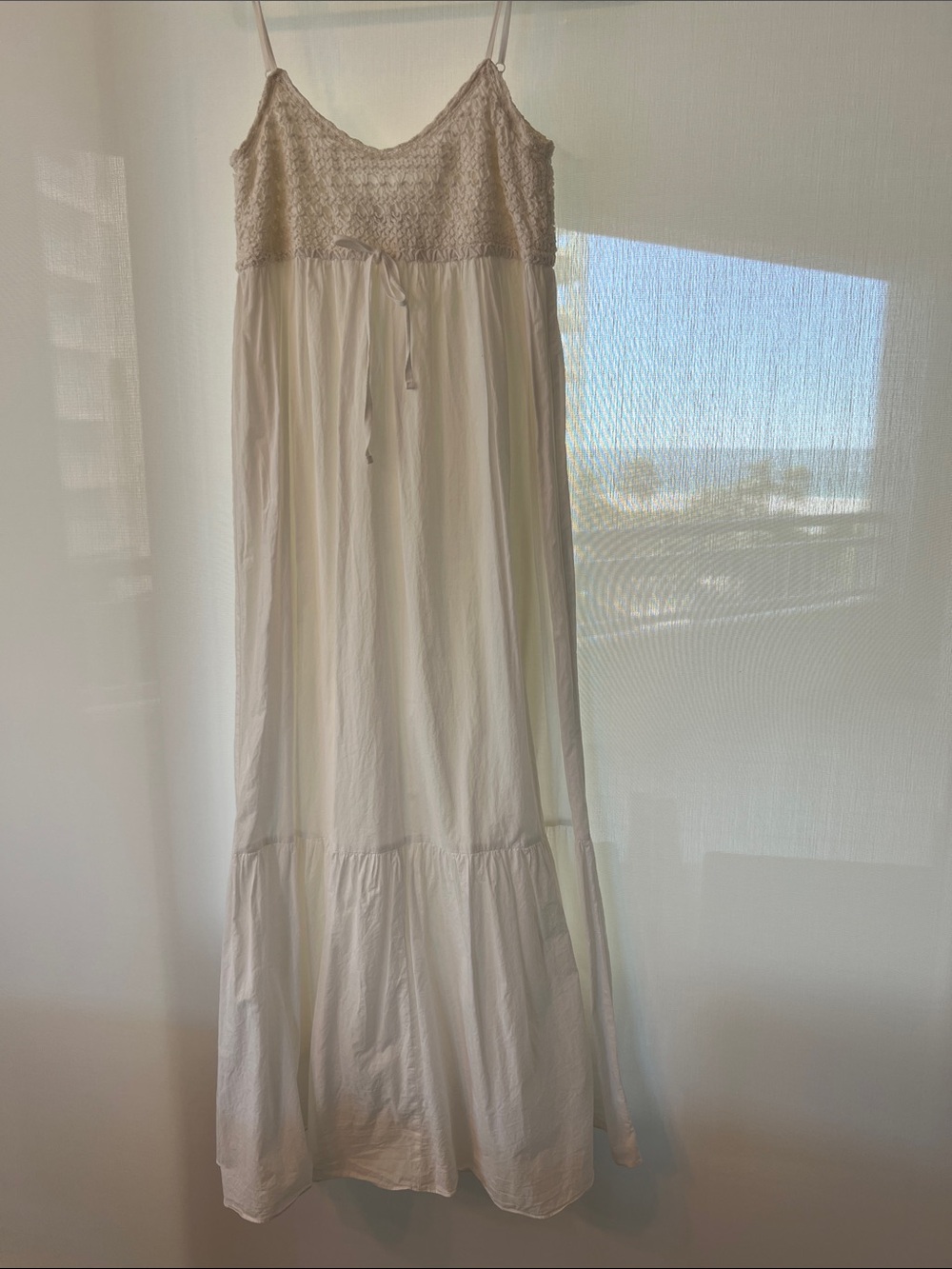 Theme - Cream Crochet-Bodice Maxi Dress